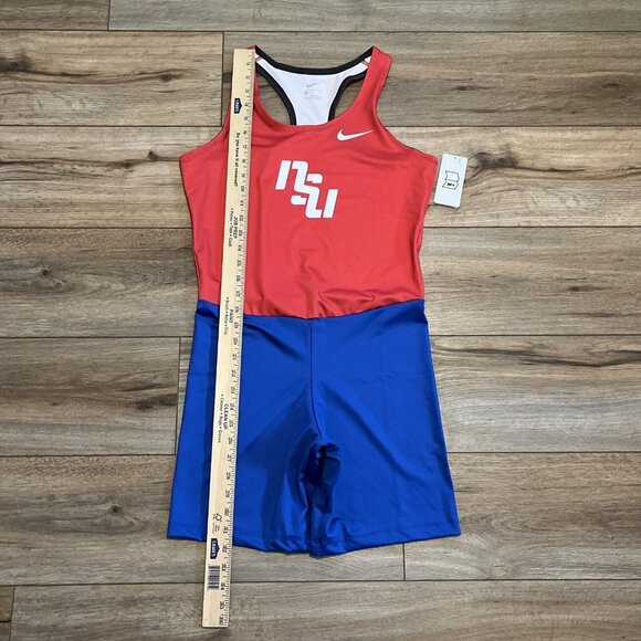 Women's Nike NSU Digital Fast Running Unitard MEDIUM Red Blue Track Field CV3665 - Picture 7 of 10